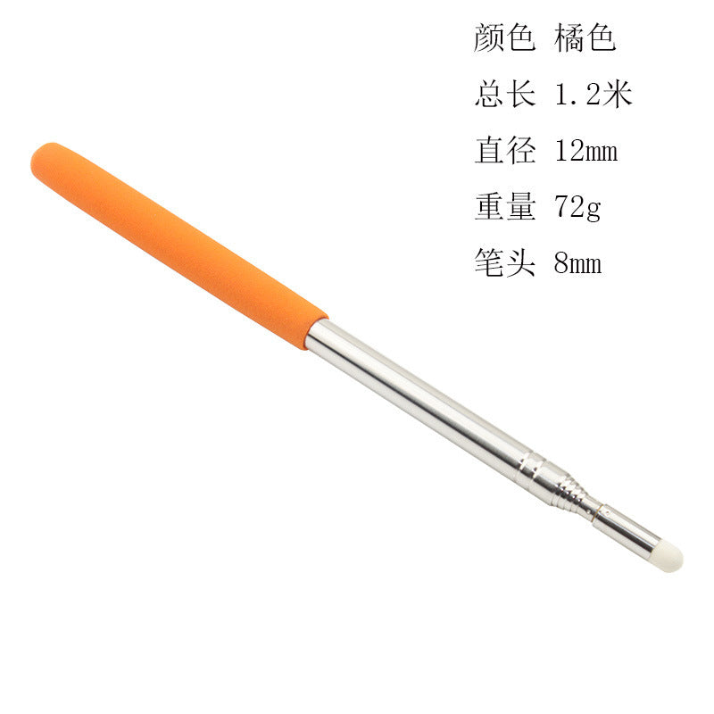 1.2m Stainless steel Electronics Whiteboard Pointer Pen Touch Screen Special-purpose Teacher Pointer Orange_1.2 meters