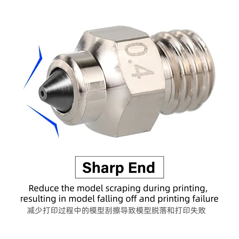 Color: green, Size: 0.8mm - Mellow DLC Hardened Steel & Copper Wear Resistant Bimetal HC Nozzle For V6 / Volcano /Mk8 Hotend Neptune4 K1 Nozzle 3D Printer