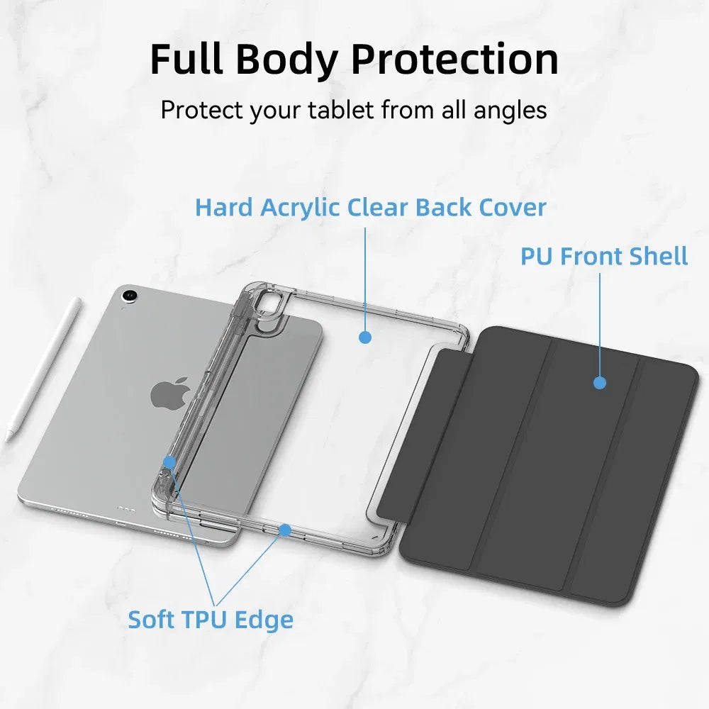 Color: Red, Size: TEN - For iPad Air 5 Case 2024 Air 6 11 iPad Pro 11 12.9 13 10 Gen 10.2 9th 8th 7th 9.7 6th 5th Mini 7 6 Smart case with pen Holder