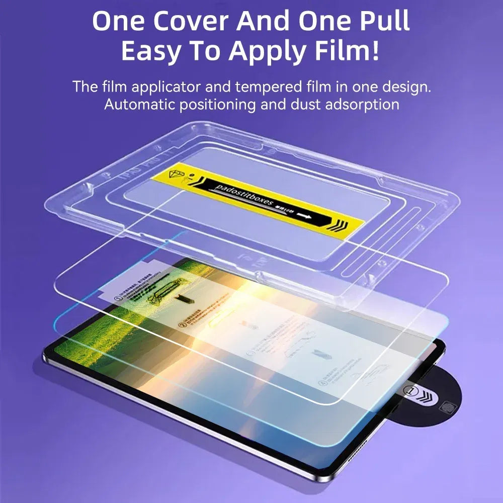Color: PURPLE - For iPad Air M2 Tempered Glass Screen Pro 11/13 M4 Protector Film fir for 5/6/7/8/9/10th Gen Air4/5 Mini6 Air3 10.5