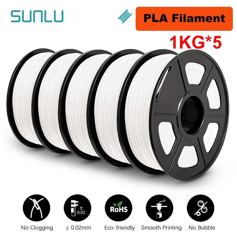 Color: GRAY, Ships From: CHINA - Top 5KG 3D PLA/PETG/PLA PLUS/Clear Filament 1.75mm 5Roll 1KG 3D Printer Neatly Wound 3D Filament for 3D Printer& 3D Pen