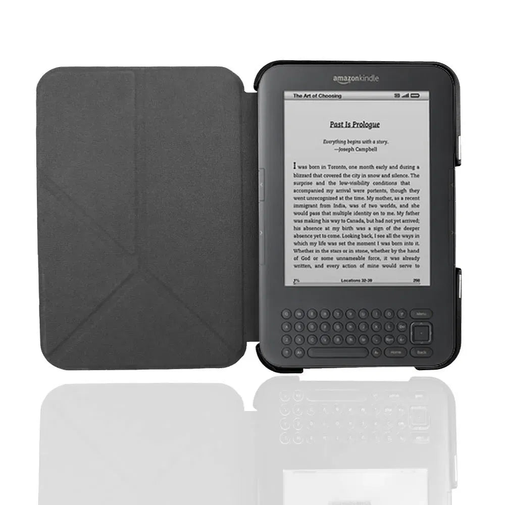 Color: SKY BLUE - Lightweight Stand Case For Kindle Keyboard 3rd Gen Leather Cover Reader Kindle3 Kindle D00901 Flip Folio Magnetic Closure