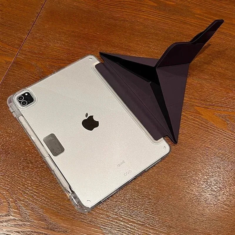 Color: black, Size: fifteen - Case Magnetic for iPad Air 11 Cover iPad Air 4 5 10th 10.9 9.7 7th 8th 9th Gen 10.2 3 pro 10.5 11 With Y-Shaped Fold Clasp Funda