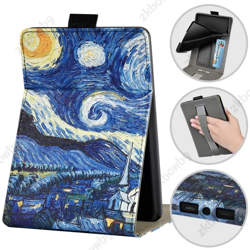 Color: GRAY, Size: Sixteen - Cute Smart Case for 6.8' 6'' Kindle Paperwhite Signature 11th Generation Edition 12th 2024 7'' 7th 10th 6th M2L4EK RS23CV Cover