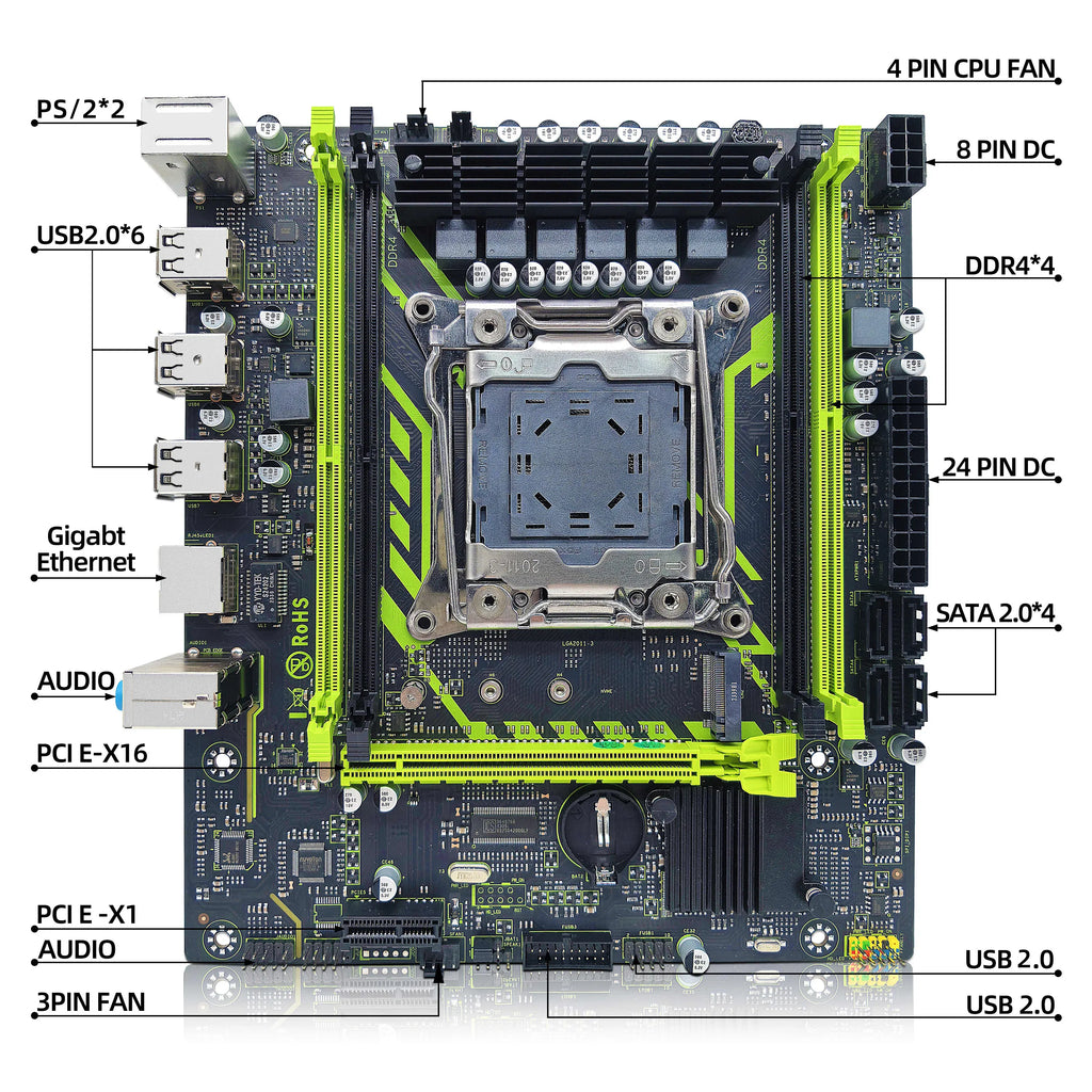 Color: Orange, Ships From: CHINA - To ZSUS X99-8D4 Motherboard Set Kit With LGA2011-3 Xeon E5 2650 V4 CPU DDR4 16GB (1*16GB) 2133MHZ RAM Memory NVME M.2 SATA