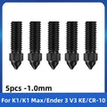 Color: Silver - Creality Ender 3 V3 KE Nozzle Har Hardened Steel Nozzle Kit 0.2/0.4/0.6/0.8/1.0/1.2mm for K1 3D Printer Parts Non Stick Filament