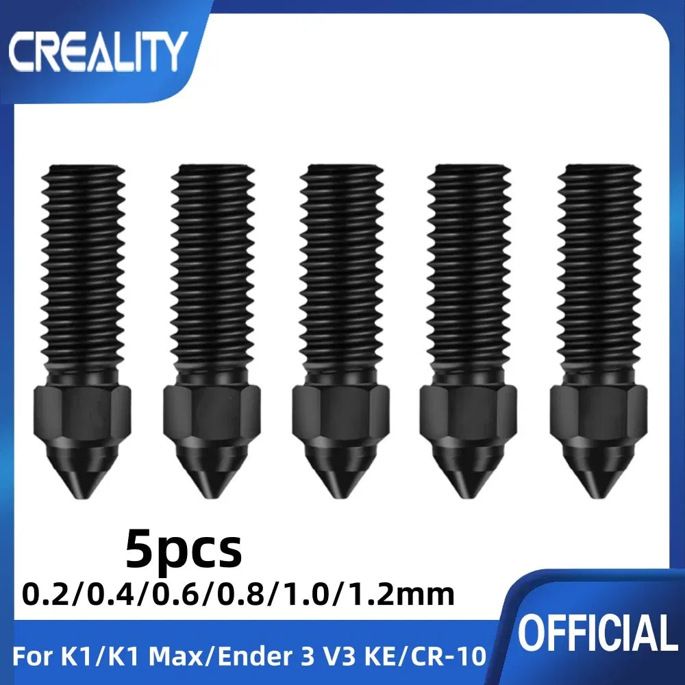 Color: Yellow - Creality Ender 3 V3 KE Nozzle Har Hardened Steel Nozzle Kit 0.2/0.4/0.6/0.8/1.0/1.2mm for K1 3D Printer Parts Non Stick Filament