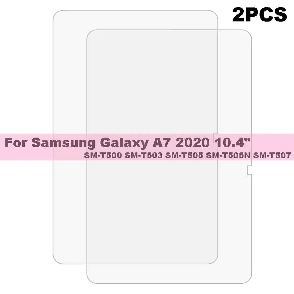 Color: Yellow - 2PCS Screen Protector Tempered Glass For Samsung Galaxy Tab A7 T220 T500 A8 X200 A9 S6 S7 T870 S8 X700 S9 Lite FE Plus Gen Film