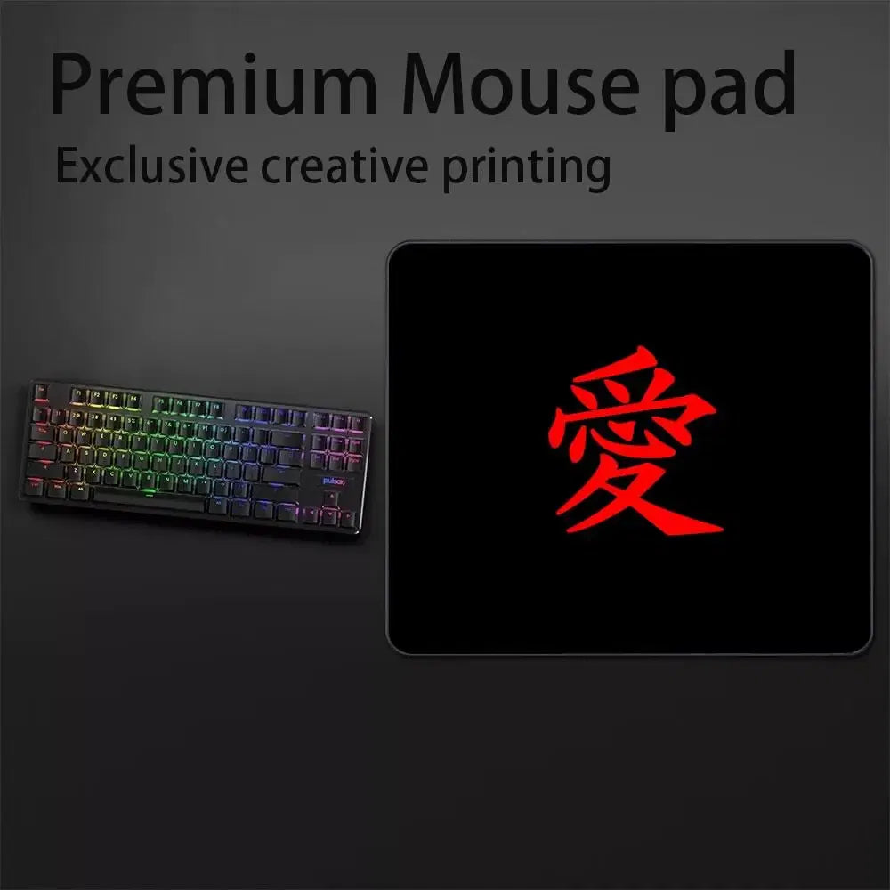 Color: WHITE, Size: 60x30 cm - E-Sports Mousepad Premium Locking Edge Mouse Mat Chinese Character "Love" Speed Mouse Pad 450x400MM Ultrafine Surface Desk Mat