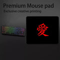 Color: WHITE, Size: XXS - E-Sports Mousepad Premium Locking Edge Mouse Mat Chinese Character "Love" Speed Mouse Pad 450x400MM Ultrafine Surface Desk Mat