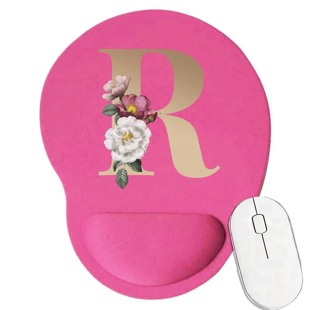 Color: WHITE - Mouse Pad Gaming MousePad Premium Mousepad Speed and Control Desk Pad Pink Mouse Mat High-Grade Desk Mat Gold Letter Series