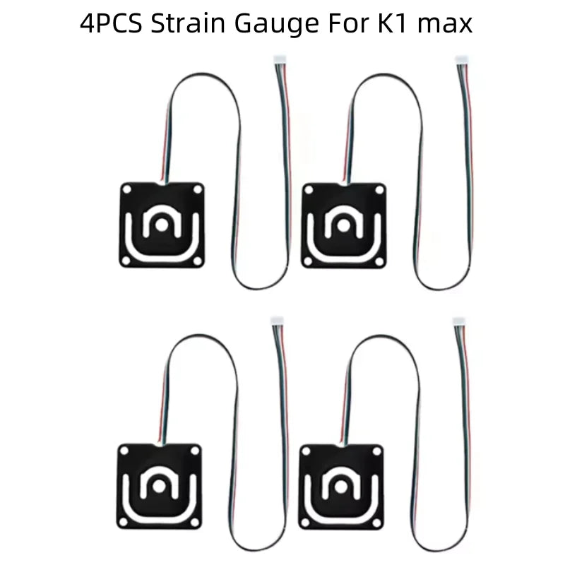 4PCS For Creality K1 MAX Strain Gauge _34x34_928DAD-240-Electrophoretic Hole Exposure White - Temperature Resistant Wire