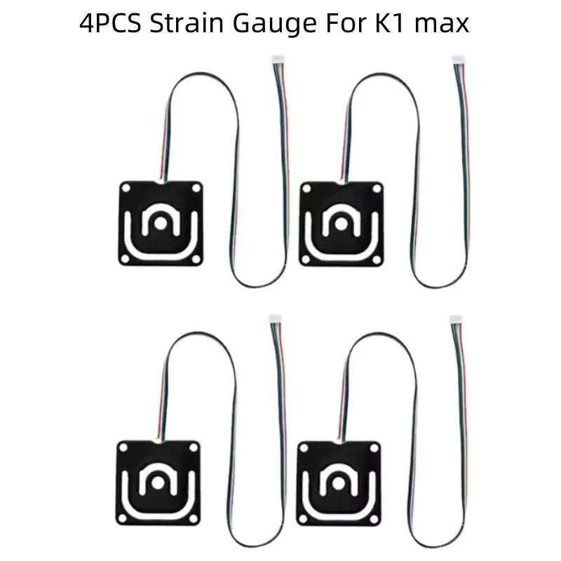 4PCS For Creality K1 MAX Strain Gauge _34x34_928DAD-240-Electrophoretic Hole Exposure White - Temperature Resistant Wire