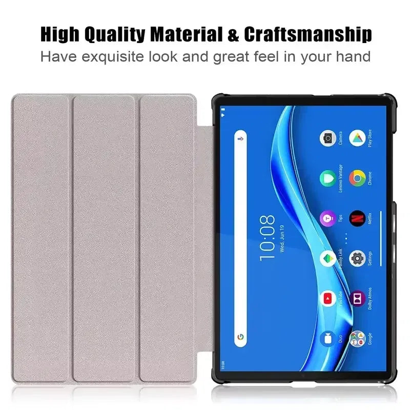 Color: black, Size: Thirteen, Ships From: CHINA - For Lenovo Tab M10 HD 2nd Gen Case TB-X306F X306X Tri-Fold Stand Wake/Sleep Magnetic Protective Shell  PU Leather Tablet Cover