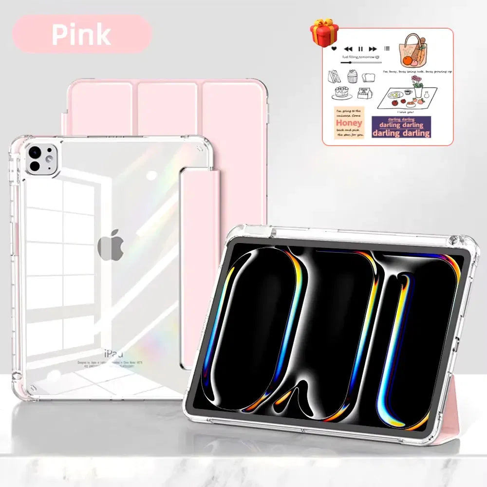 Color: WHITE, Size: twelve - For iPad Air 5 Case 2024 Air 6 11 iPad Pro 11 12.9 13 10 Gen 10.2 9th 8th 7th 9.7 6th 5th Mini 7 6 Smart case with pen Holder