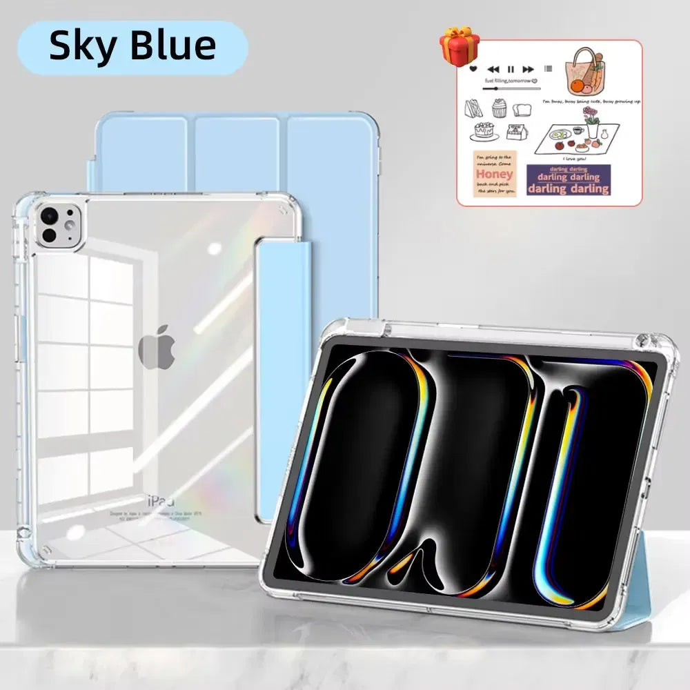 Color: Blue, Size: TEN - For iPad Air 5 Case 2024 Air 6 11 iPad Pro 11 12.9 13 10 Gen 10.2 9th 8th 7th 9.7 6th 5th Mini 7 6 Smart case with pen Holder