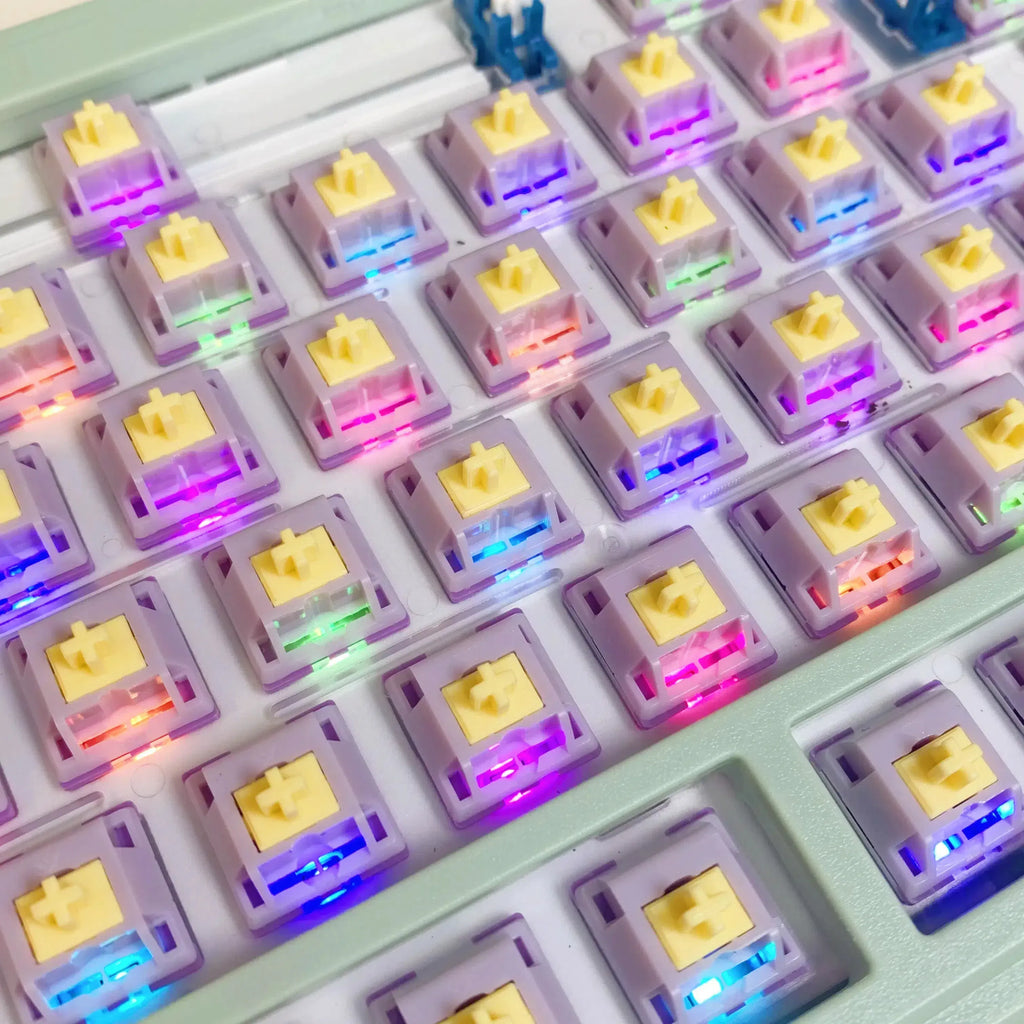 Color: Olive, Axis Body: Gray Switch - KTT Hyacinth Linear Switch Five Pins Switches MX For Mechanical Gaming Keyboards 45g Prelubed