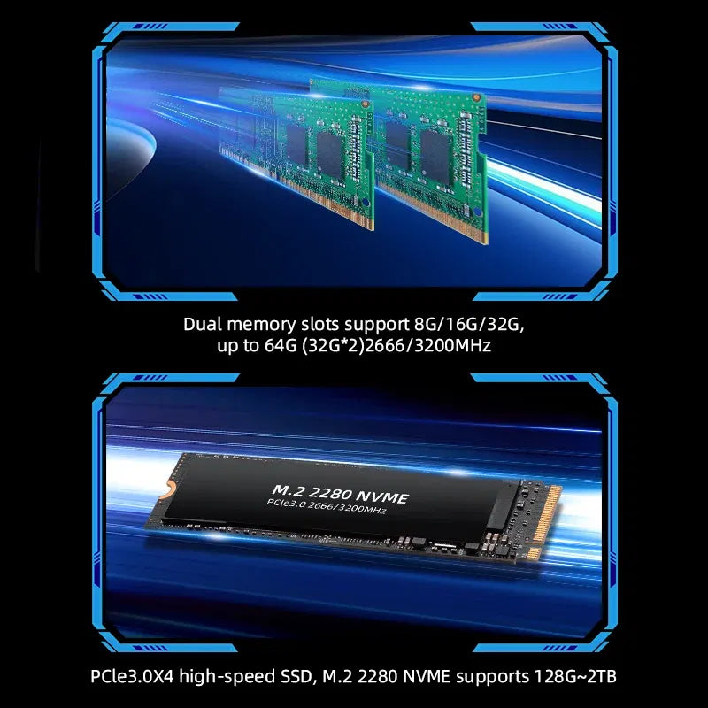 Cable length: 1.2m, Color: Blue, Ships From: CHINA - Top AMD R7 5800H 5700U 4800H R5 5500U 4500U Mini PC Supports up to 32GB RAM 2T NVME SSD WIFi6 Computer PC Win 11 Pro