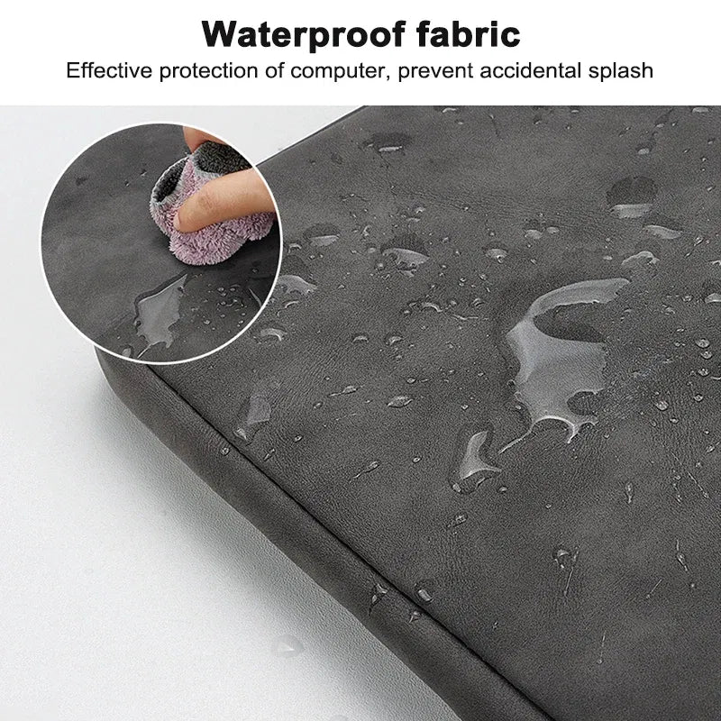 Color: Beige, Size: 14-inch - Waterproof Leather Laptop Bag Sleeve 13 14 15 Inch Case For MacBook Air Pro 13.3 15.4 Xiaomi HP Dell Acer Notebook Computer Case