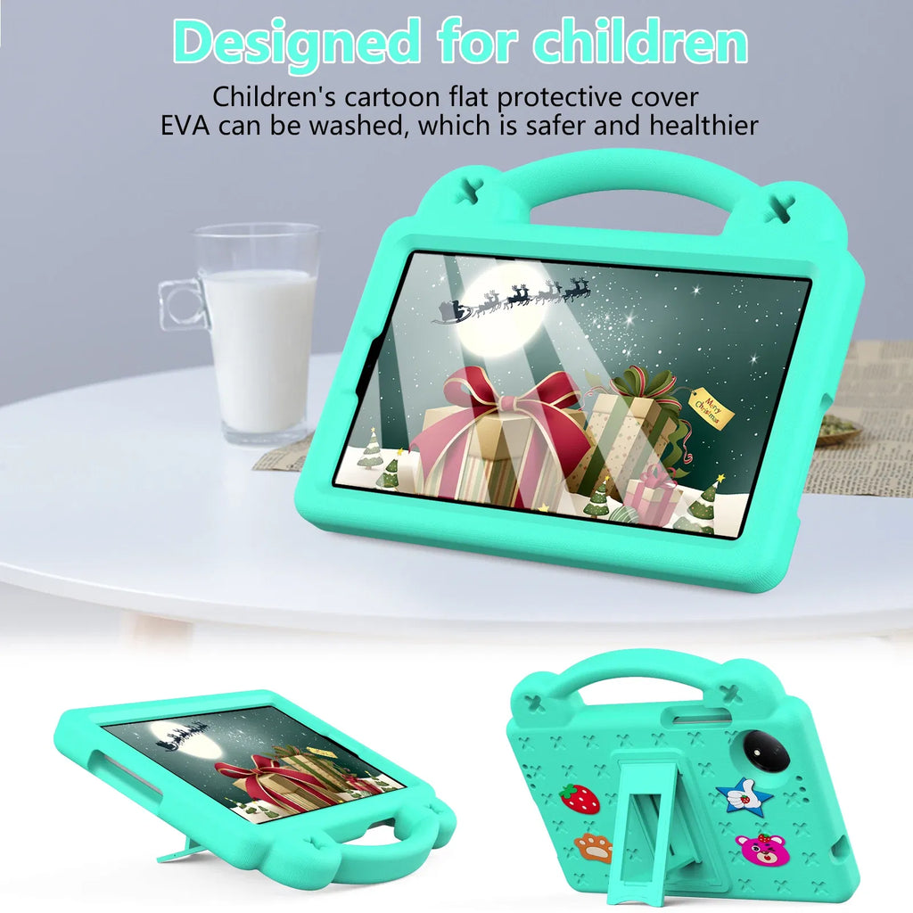 Color: Rose, Size: eleven - Kids EVA Handle Case for Xiaomi Redmi Pad SE 8.7 inch 2024 Shockproof Protective Cute Strawberry Bear Tablet Cover 8.7"