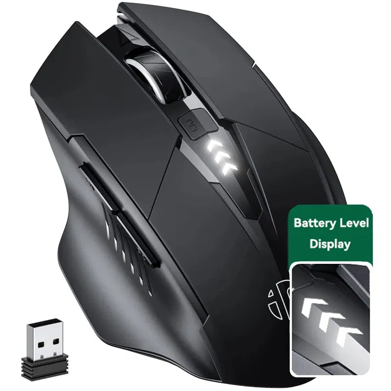 Color: green - Bluetooth Compatible Mouse Rechargeable 2.4G INPHIC PM6 Wireless Mouse Office Mute Support PC Laptop Tablet Smartphone Universal