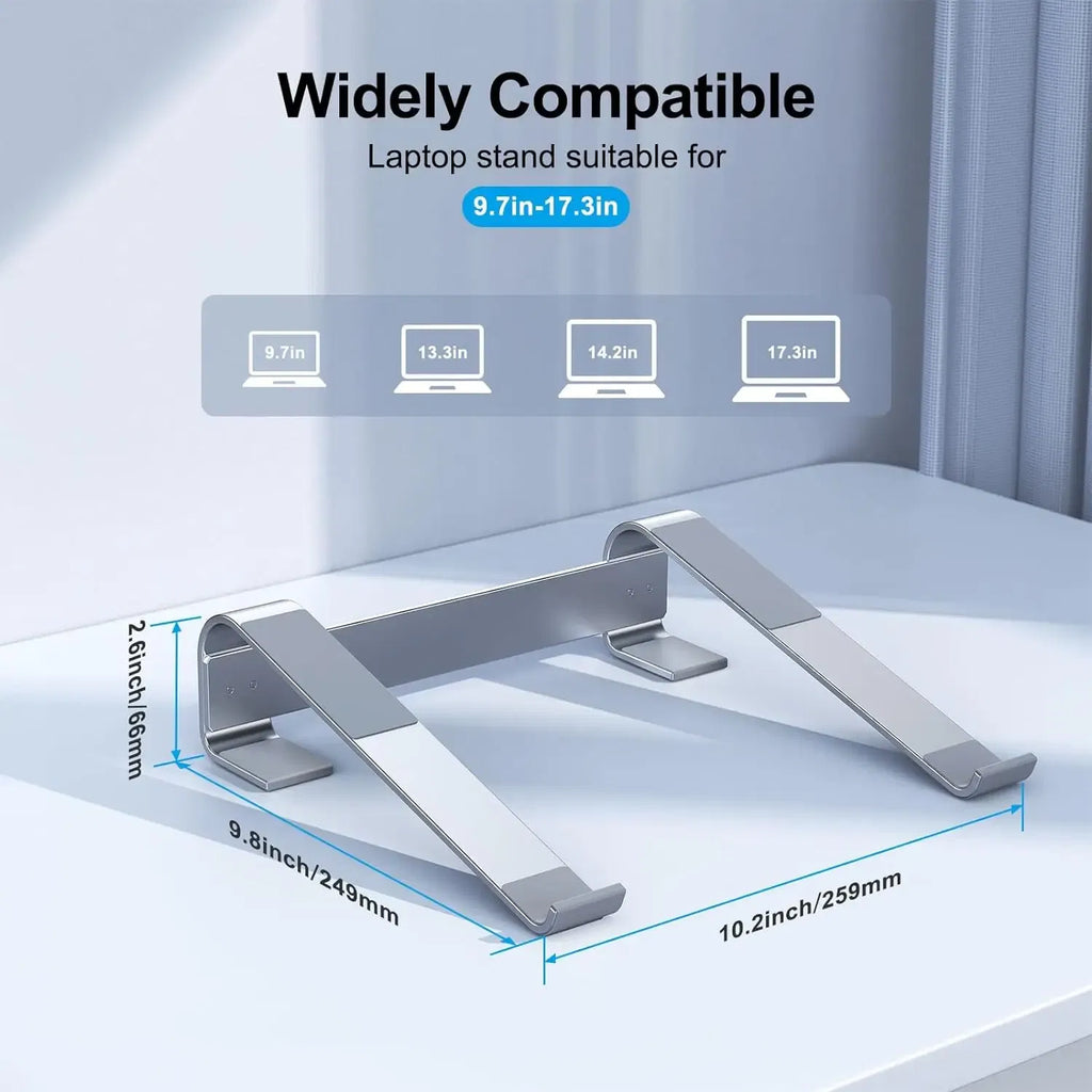 Color: black - Aluminum Laptop Cooling Stand Riser for Desk Macbook Pro Air Dell HP Lenovo Notebook Computer Holder Bracket Support Accessories