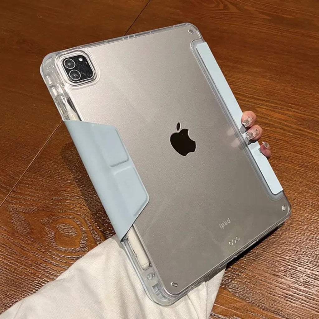 Color: Blue, Size: twelve - Case Magnetic for iPad Air 11 Cover iPad Air 4 5 10th 10.9 9.7 7th 8th 9th Gen 10.2 3 pro 10.5 11 With Y-Shaped Fold Clasp Funda