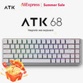 Color: Khaki, Axis Body: BLACK SWITCH, Ships From: CHINA - ATK ATK68 Keyboard Magnetic Switch Gaming Keyboard SMART SPEED X Quick Trigger Aluminum Alloy Mechanical Keyboard RGB PC Gamer