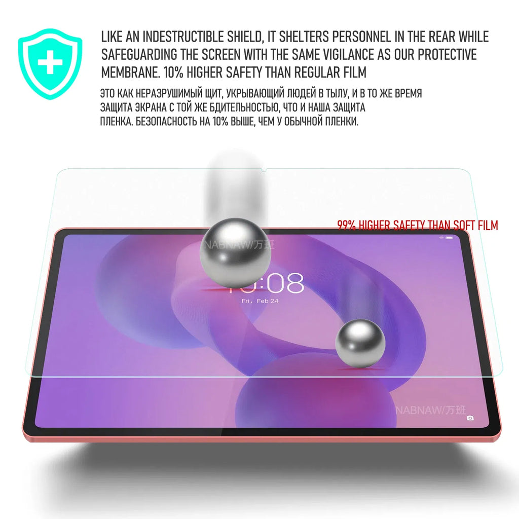 Color: Yellow - For Lenovo Idea Tab Plus Full HD Tempered Glass Film Screen Protector On Lenovo Tab K12 12.1 Tablet Scratch Proof Cover 2-Pack