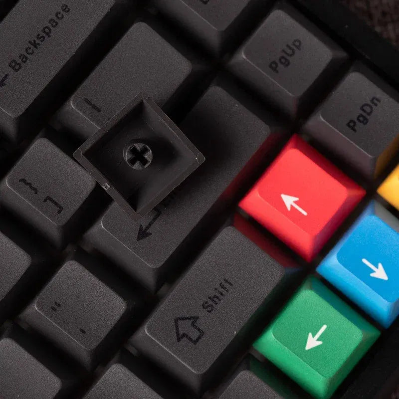 Color: Khaki - Minimalist Black keycaps PBT cherry profile  61/71/64/68/84/96/980/87/104 keycap set