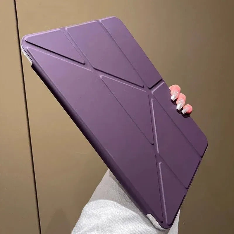 Color: GRAY, Size: fifteen - Case Magnetic for iPad Air 11 Cover iPad Air 4 5 10th 10.9 9.7 7th 8th 9th Gen 10.2 3 pro 10.5 11 With Y-Shaped Fold Clasp Funda