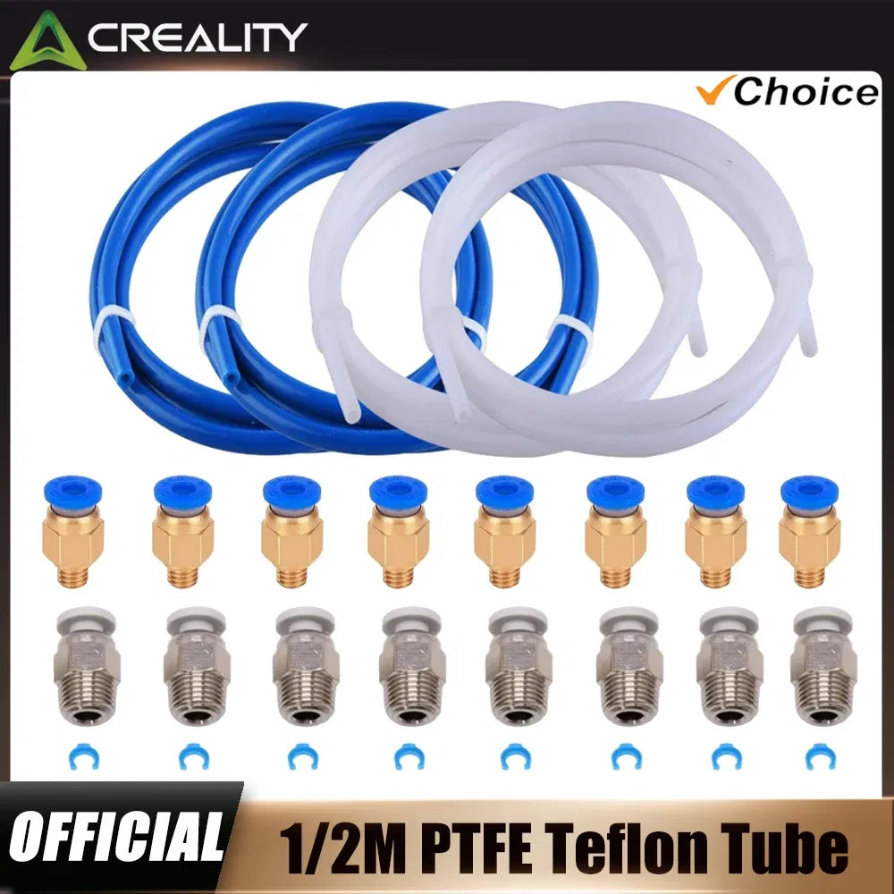 Color: WHITE - Creality 1M 2M 3D Printer PTFE Tube Bowden Tubing Upgrades with 8x PC4-M6/PC4-M10 3D Printer Bowden Tube  for 1.75mm Filament