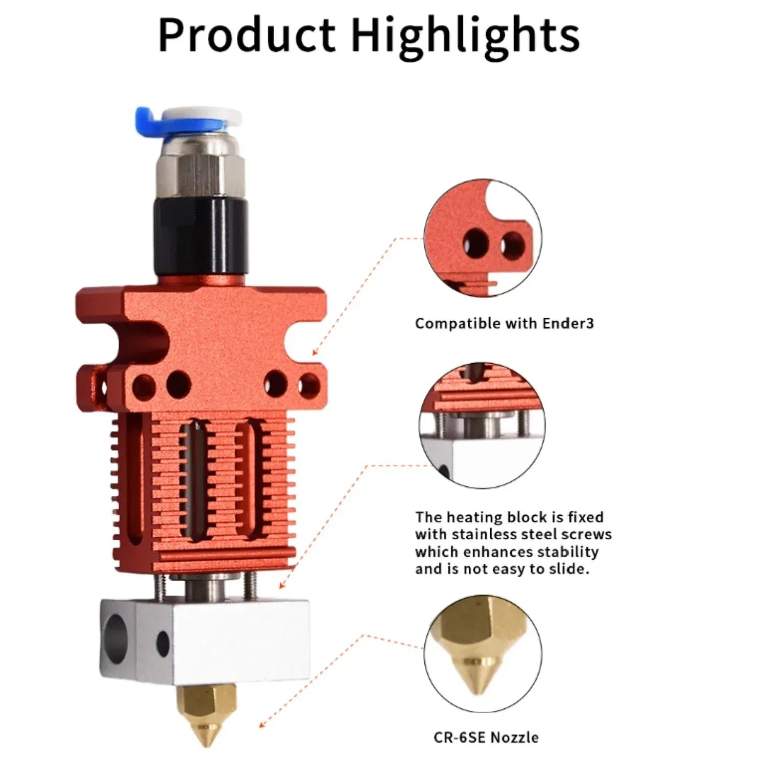 Color: GRAY - CR-6 SE 3D Printer Extruder Hotend Kit All Metal Extrusion Assembled Extruder 3D Printer Parts for Creality CR-6 SE 3D Printer