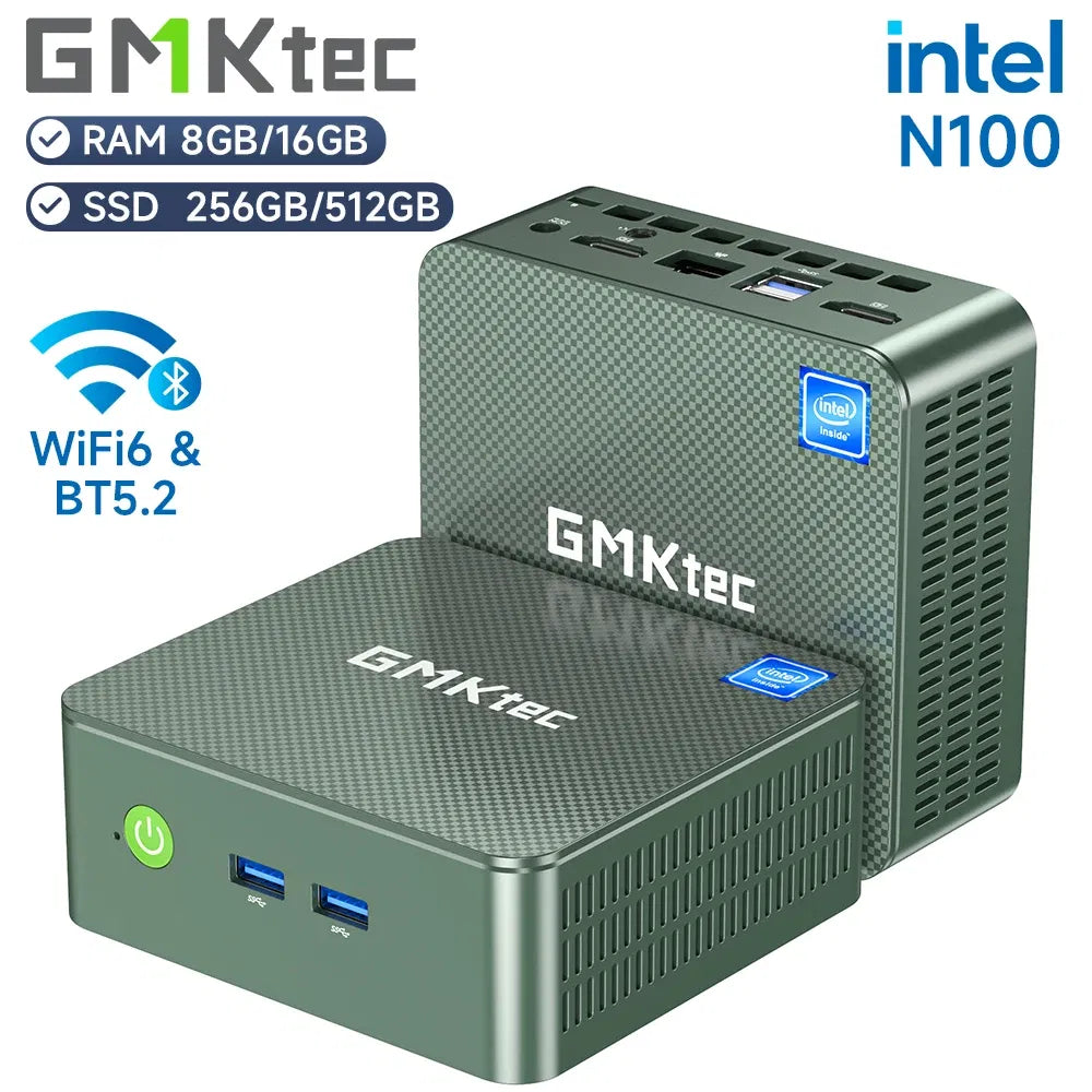 Color: WHITE, Ships From: CHINA - Top GMKtec G3 Mini PC Intel Alder Lake N100 Windows 11 Pro Mini PC 8/16GB DDR4 256/512GB PCIe M.2 SSD WiFi 6 BT5.2 Desktop