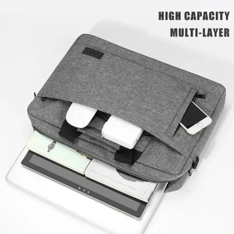 Size: 15", Color: Black - Business Laptop Bag Case Shoulder Tote Bag Notebook Bag Briefcase For 13 15 17 Inch Macbook Air Pro HP Huawei Asus Dell