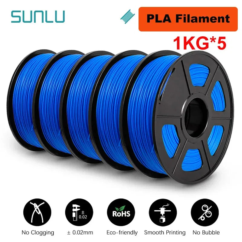 Color: GRAY, Ships From: CHINA - Top 5KG 3D PLA/PETG/PLA PLUS/Clear Filament 1.75mm 5Roll 1KG 3D Printer Neatly Wound 3D Filament for 3D Printer& 3D Pen