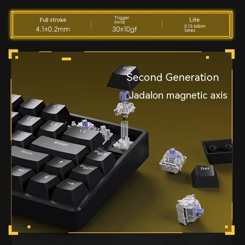 Color: Khaki, Axis Body: BLACK SWITCH, Ships From: CHINA - ATK ATK68 Keyboard Magnetic Switch Gaming Keyboard SMART SPEED X Quick Trigger Aluminum Alloy Mechanical Keyboard RGB PC Gamer