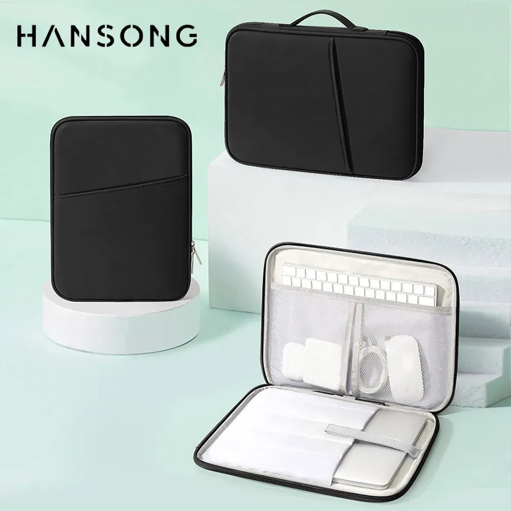 Color: Navy Blue, Size: 12" - Tablet Handbag Case for 10-13 Inch iPad Case Fits iPad Air 10.9 inch iPad Pro 11 M2 iPad 10th Samsung Xiaomi Lenovo Multi Pocket
