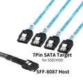 Color: WHITE, Cable length: 1m - 0.5M 1M Mini SAS HD SFF-8643 SFF-8087 to SFF-8482 29Pin with 15Pin Power Connector 4xSATA Cable for Hard Drive Controller Server