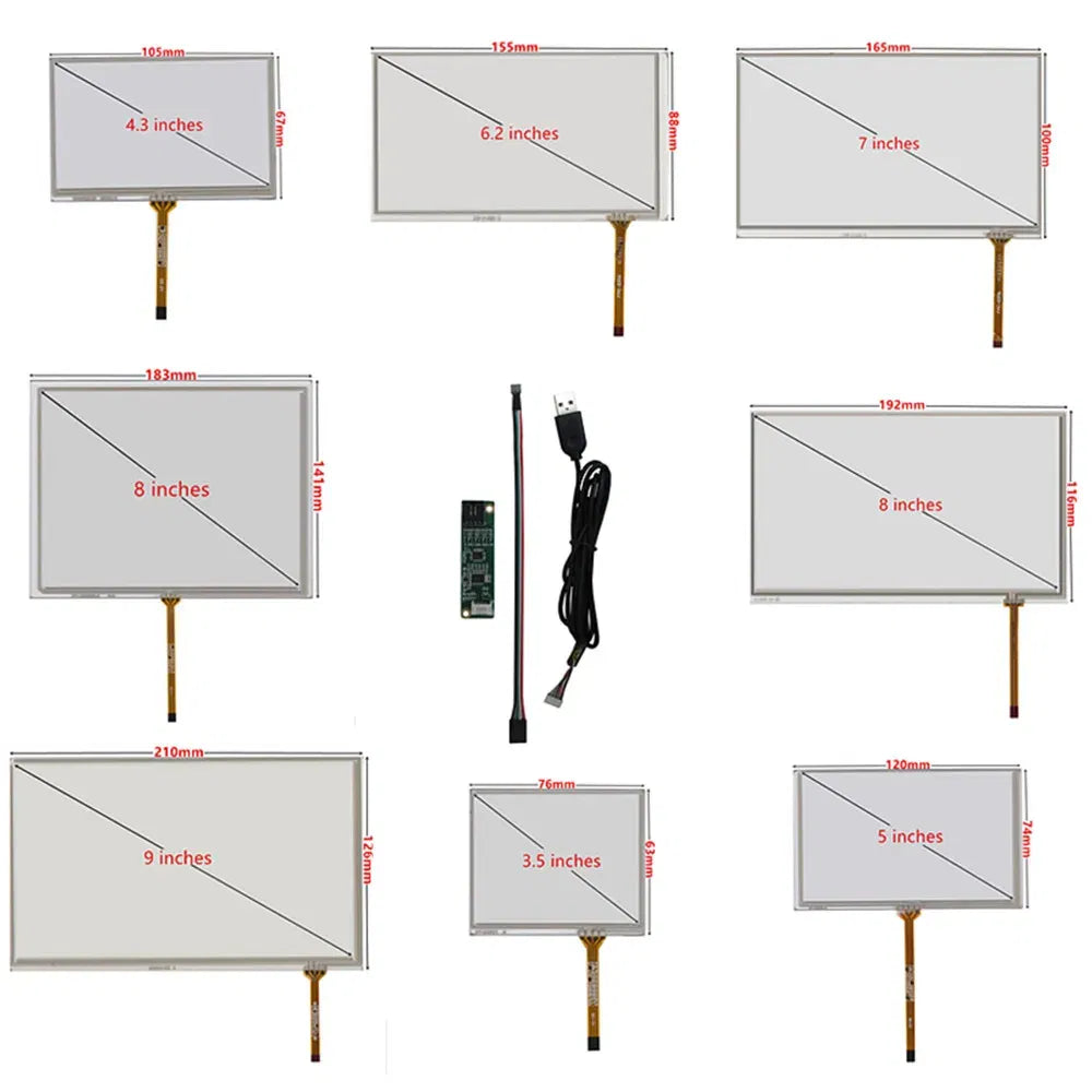 Color: Green - 3.5/4.3/5/6.2/7/8/9/10.1 Inch Raspberry Pi Industrial Equipment PC Car Resistance Digitizer Touch Screen Panel USB Driver Board