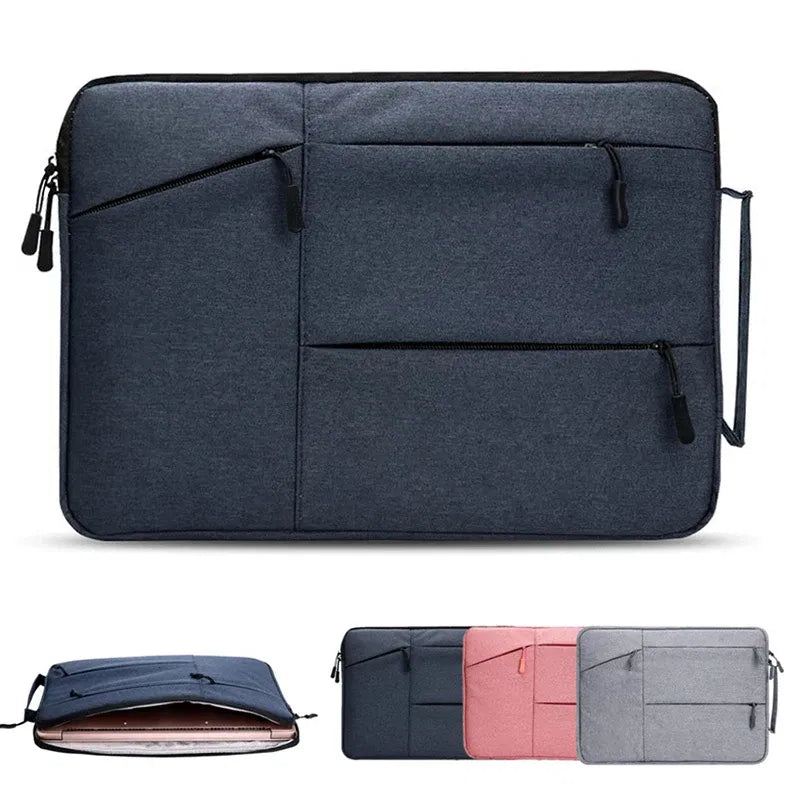 Color: Beige, Size: 14Inches 350mm - Laptop Handbag Sleeve Case 12 13 14 15 16 inch For HP DELL Notebook Bag Carrying Bag Macbook Air Pro 15.4 15.6 Protective Cases