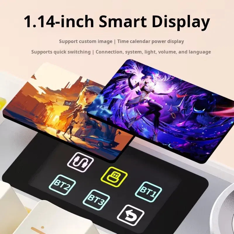 Color: camel - AULA F108 Pro Mechanical Keyboard Three-mode Bluetooth /2.4G/ Wired Customized Full-key Hot-swapable Gasket Structure RGB Light