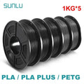 Color: GRAY, Ships From: CHINA - Top 5KG 3D PLA/PETG/PLA PLUS/Clear Filament 1.75mm 5Roll 1KG 3D Printer Neatly Wound 3D Filament for 3D Printer& 3D Pen