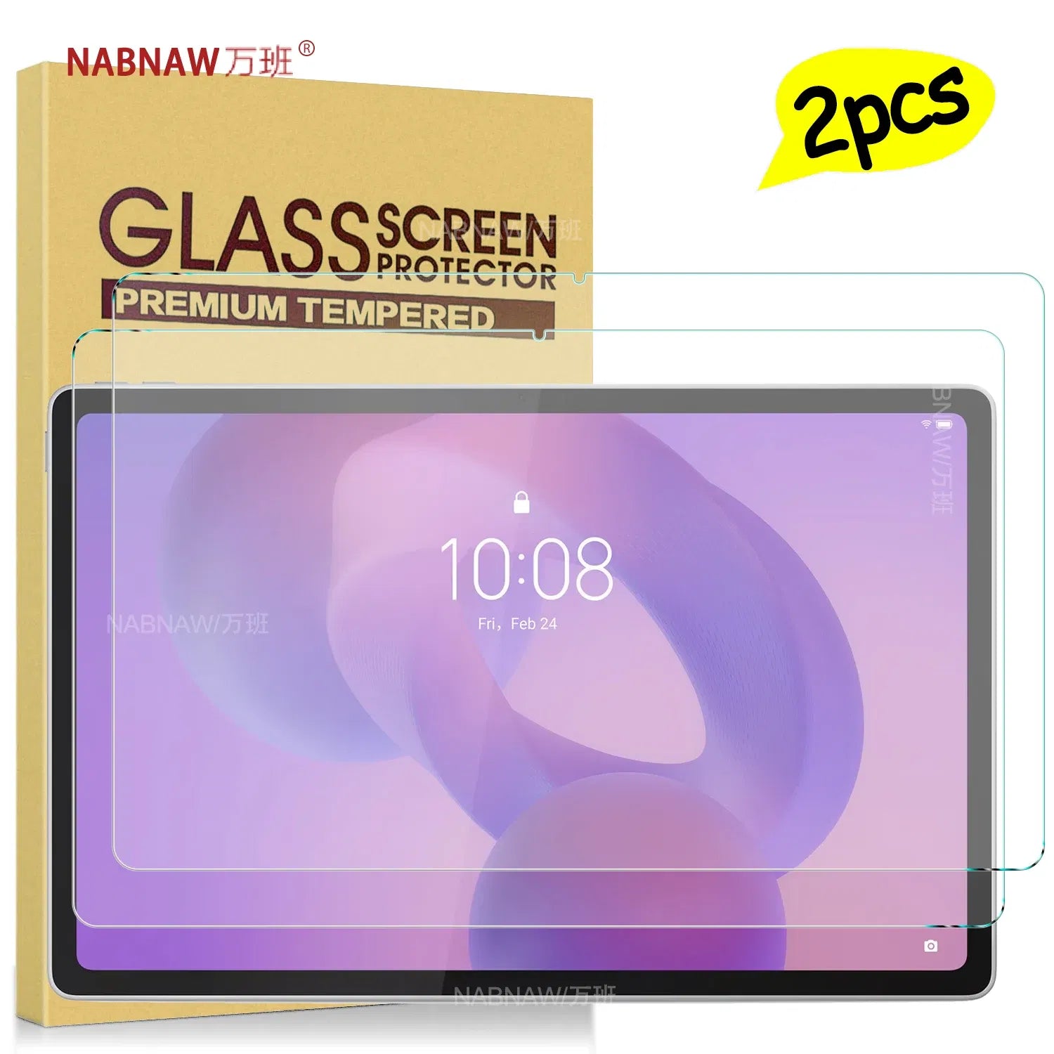 Color: black - For Lenovo Idea Tab Plus Full HD Tempered Glass Film Screen Protector On Lenovo Tab K12 12.1 Tablet Scratch Proof Cover 2-Pack