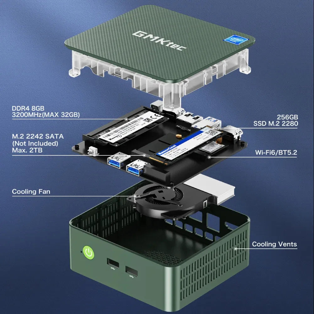 Color: black, Ships From: CHINA - Top GMKtec G3 Mini PC Intel Alder Lake N100 Windows 11 Pro Mini PC 8/16GB DDR4 256/512GB PCIe M.2 SSD WiFi 6 BT5.2 Desktop