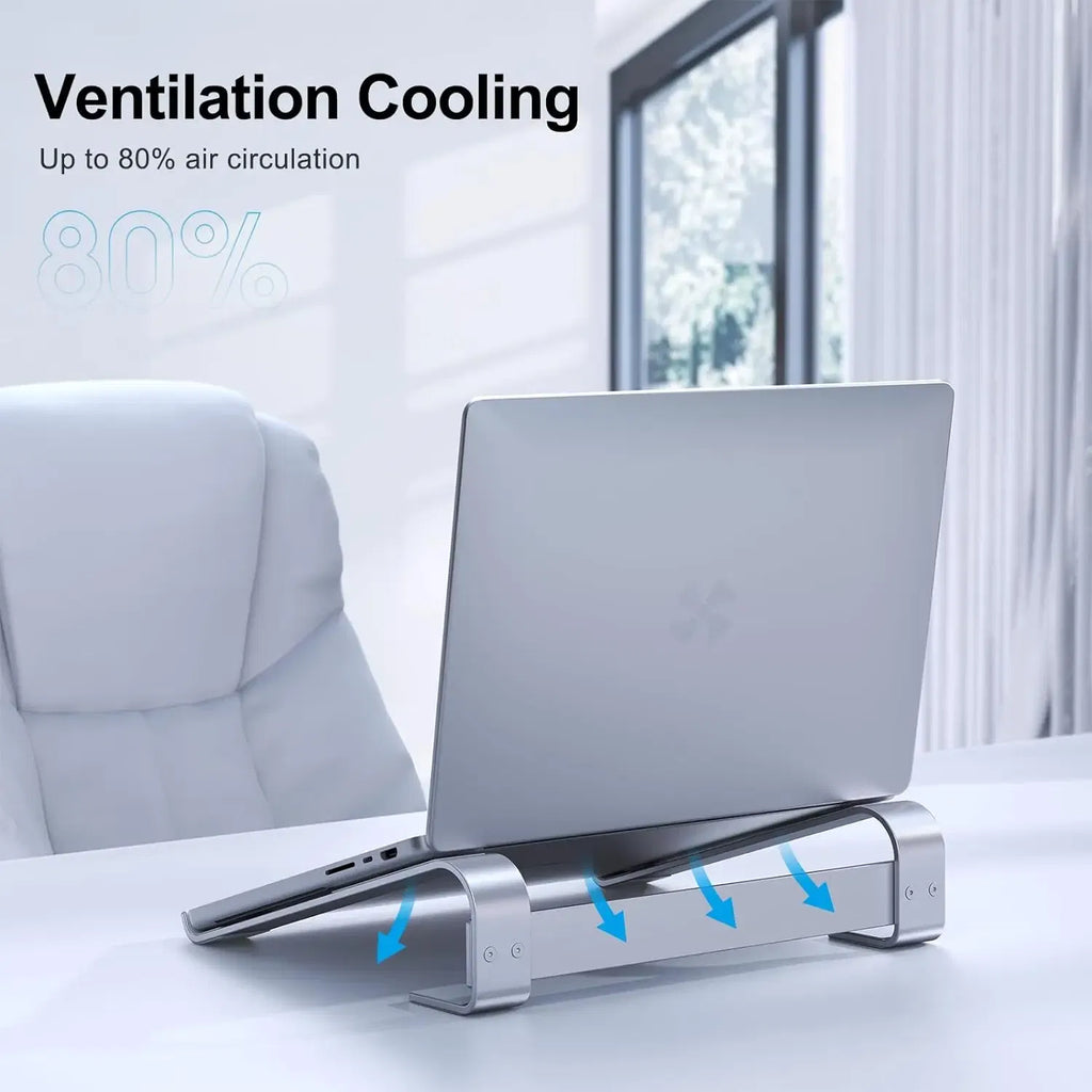 Color: black - Aluminum Laptop Cooling Stand Riser for Desk Macbook Pro Air Dell HP Lenovo Notebook Computer Holder Bracket Support Accessories