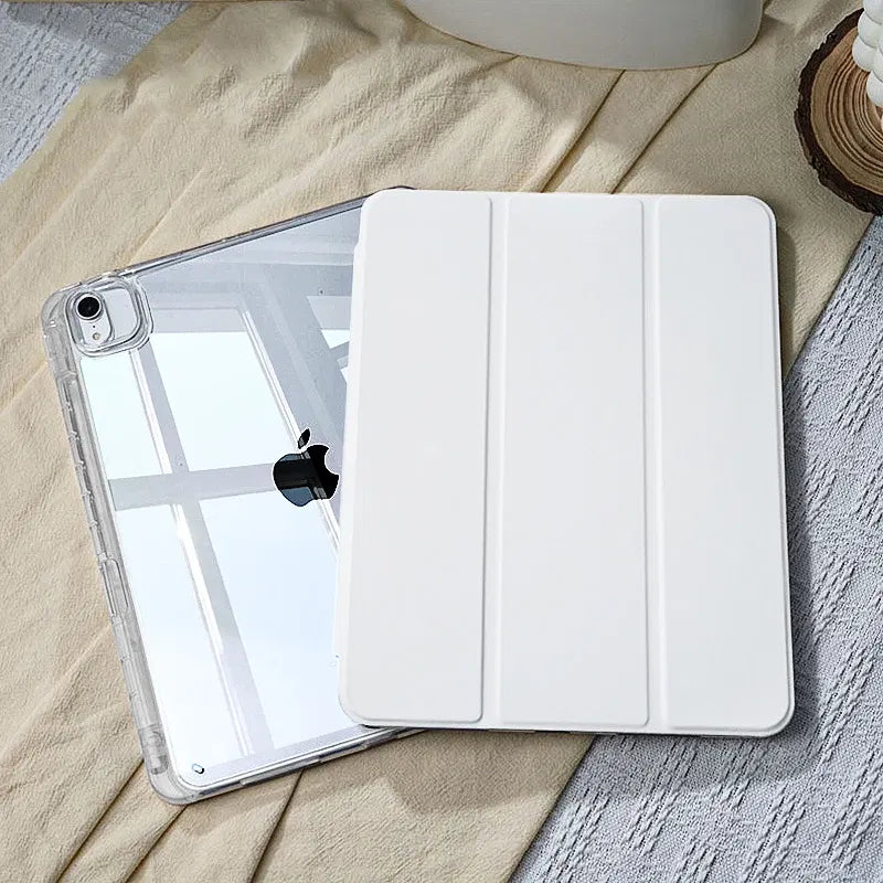 Color: WHITE, Size: EIGHTEEN - For 2025 iPad Air 11 Case iPad 10th Generation  11th A16  9th  Cover Gen  iPad Pro11 4 5 10.9in 12.9 M2 M3 M4 Pencil Holder Case