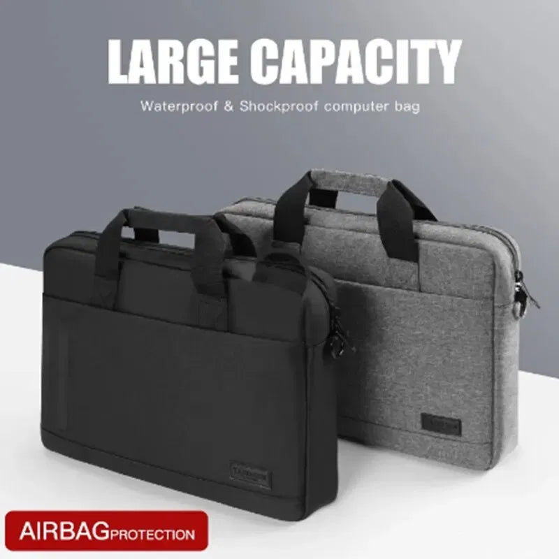 Size: 17-inch, Color: GRAY - Business Laptop Bag Case Shoulder Tote Bag Notebook Bag Briefcase For 13 15 17 Inch Macbook Air Pro HP Huawei Asus Dell