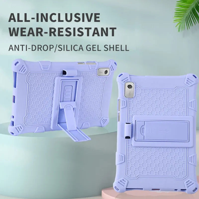 Color: WHITE, Size: sixteen - For Lenovo Tab M9 TB-310FU 2023 Soft Bubble Case Kids Shockproof Kickstand Tablet Cover Funda Capa Coque With Shoulder Straps