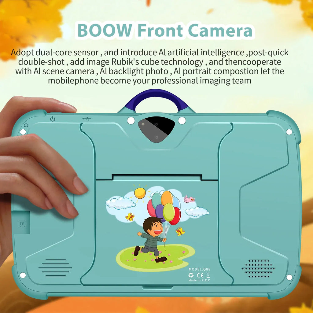Color: Blue, Bundle: Bundle 1 - New 7 Inch Google Learning Education Games Kids' tablet Quad Core 4GB RAM 64GB ROM 5G WiFi Tablets Cheap Simple Children's Gifts
